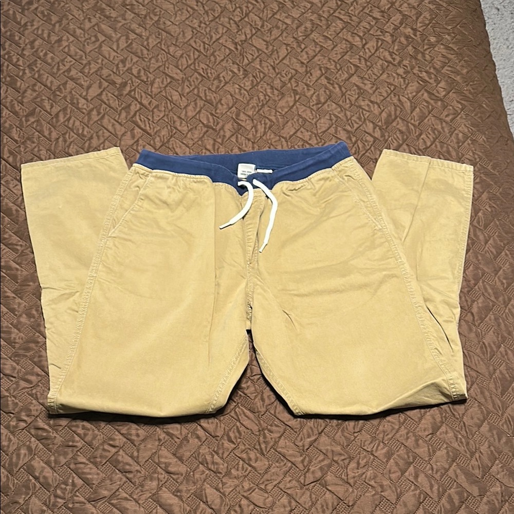 Vans Tan Chinos with Blue Elastic Waistband
